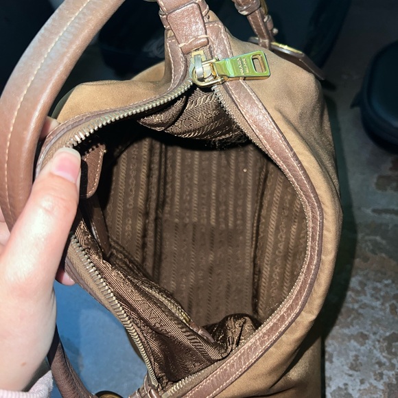 Prada Brown Nylon Bag with Leather Trim - Picture 6 of 7